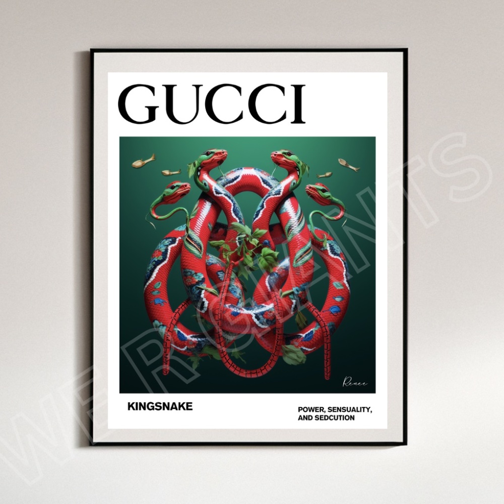 Gucci Kingsnake Print 11x14 Wall Art Wall Decor Gucci Art